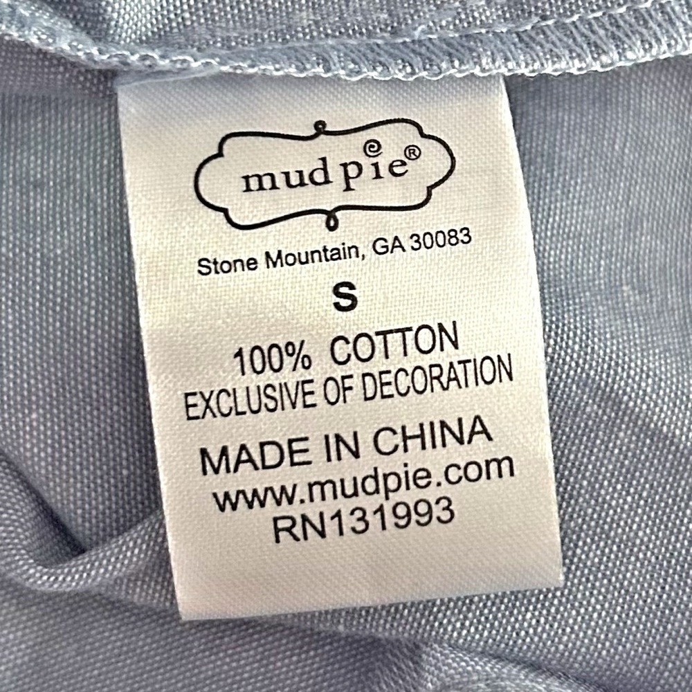 NWT Mud Pie Michelle Dress with Embroidery Sleeves SZ Small in Blue - Picture 7 of 7